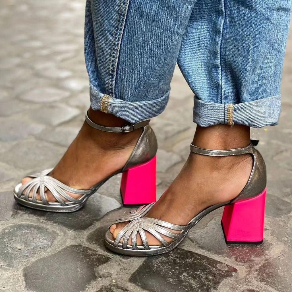 Veloria | Elegant Strappy Block Heel Sandals