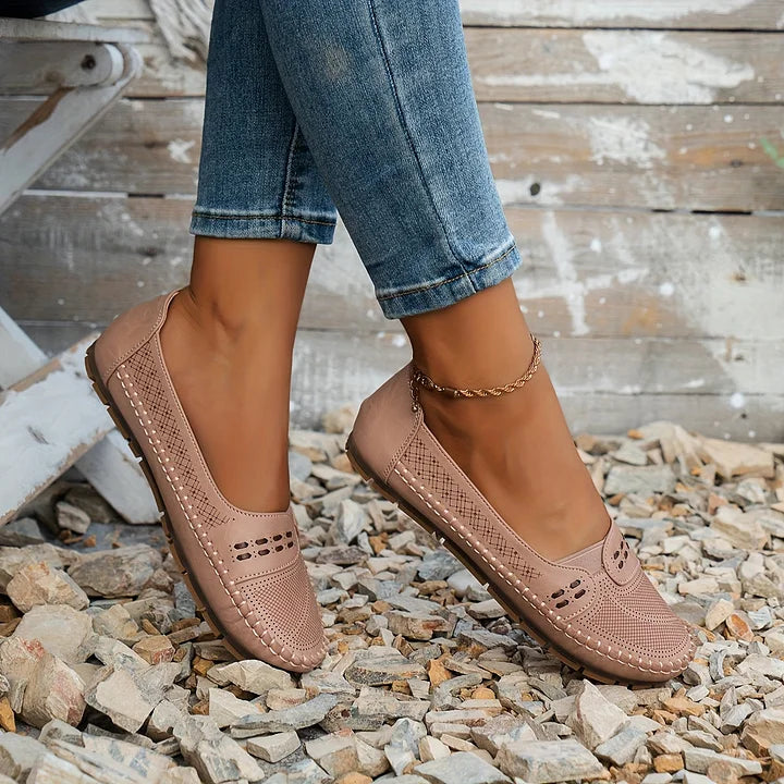 Ophelia | Elegant Perforated Penny Loafers