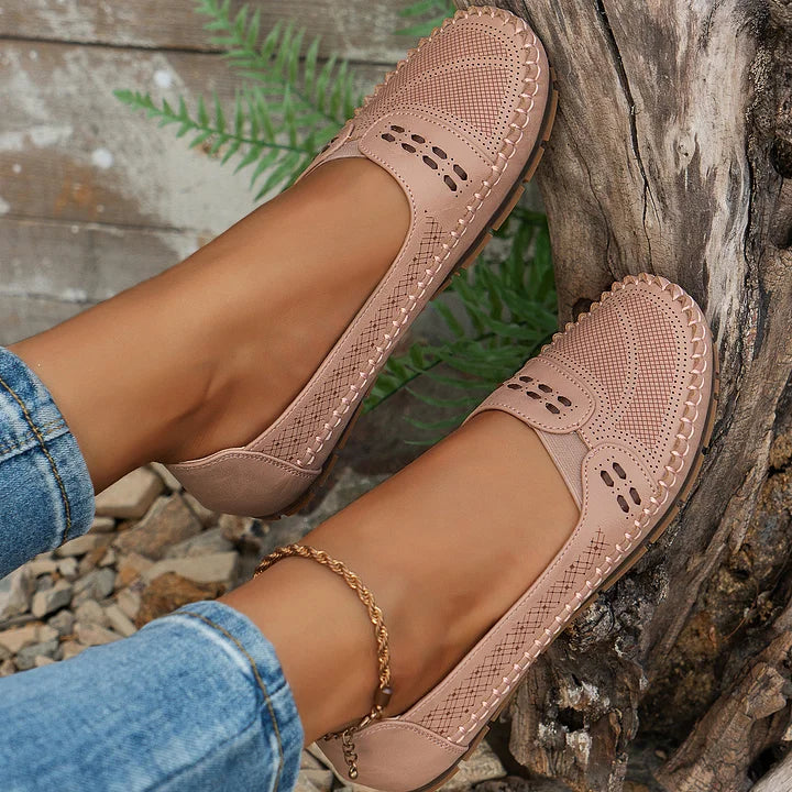 Ophelia | Elegant Perforated Penny Loafers