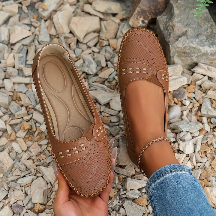 Ophelia | Elegant Perforated Penny Loafers
