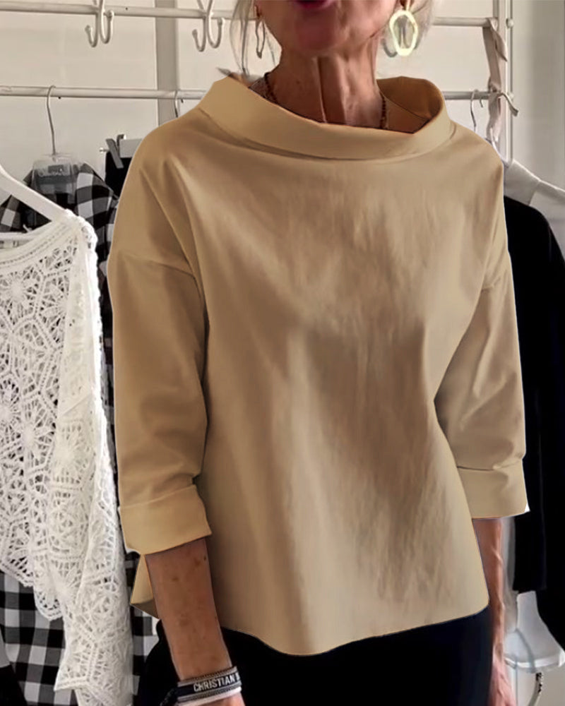 Ophelia | Elegant Mock Neck Blouse