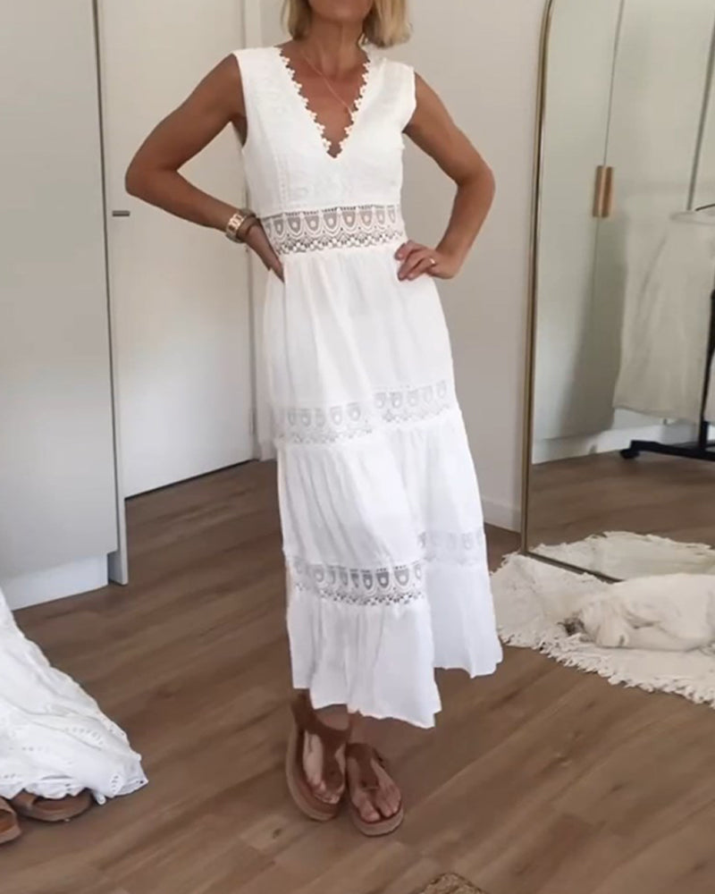 Cordelia | Elegant Lace Tiered Maxi Dress