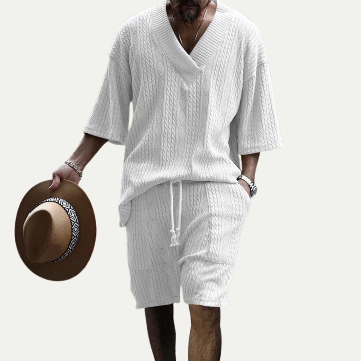 Bryce | Men's Casual Cable Knit Two Piece Set