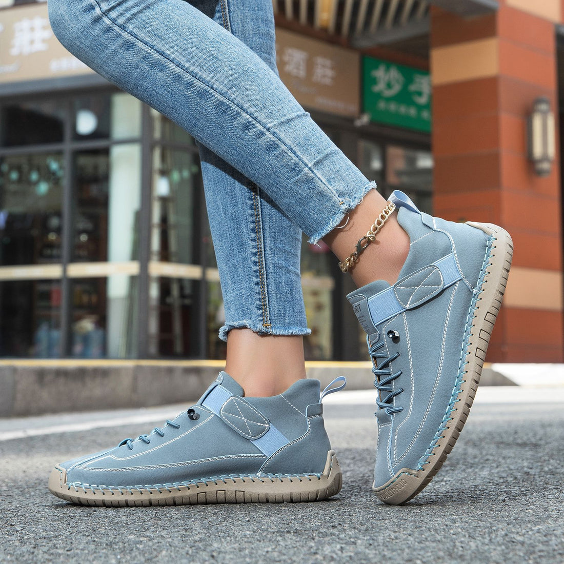Briella | Casual Leather Lace-Up Sneakers