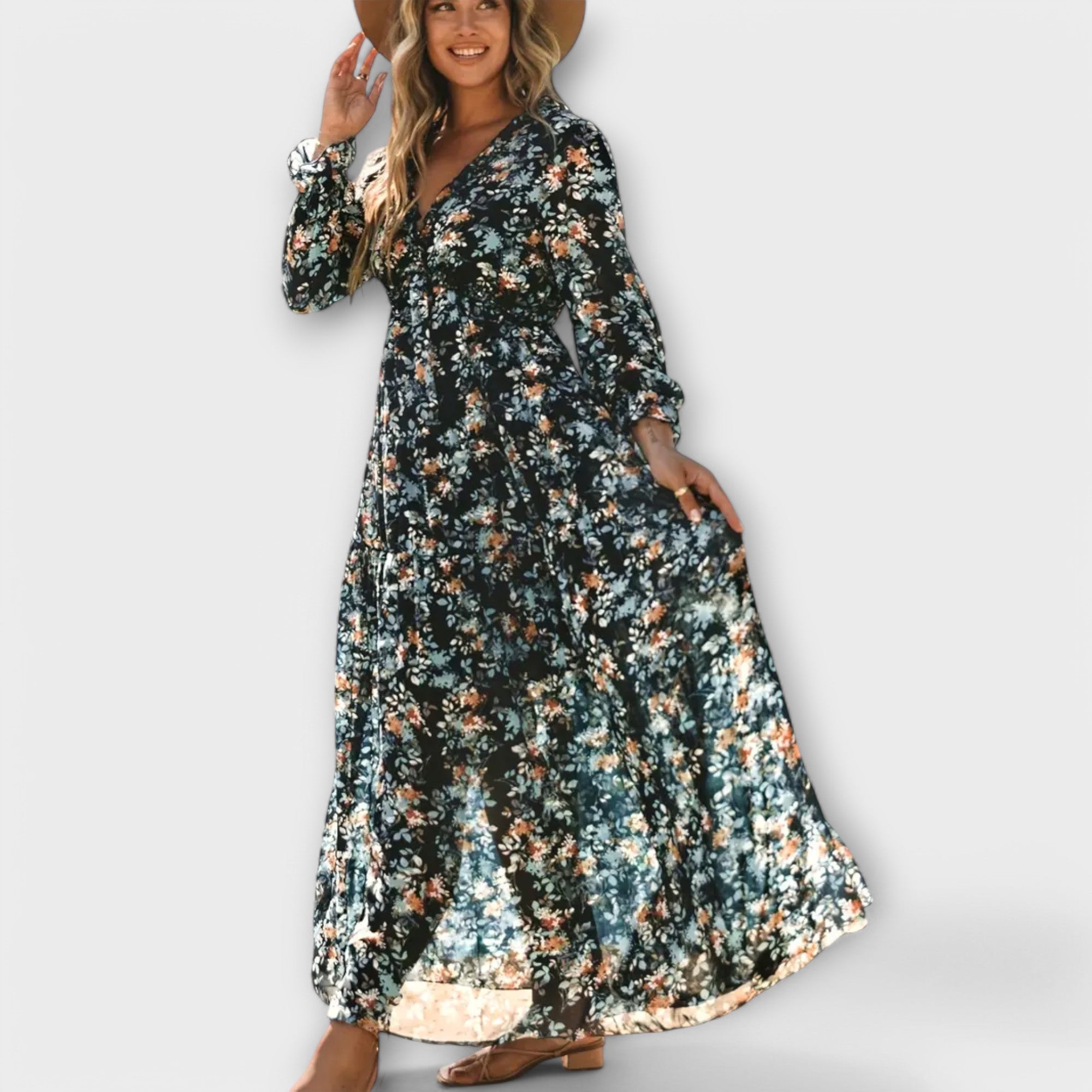 Florielle | Romantic Floral Long Sleeve Maxi Dress