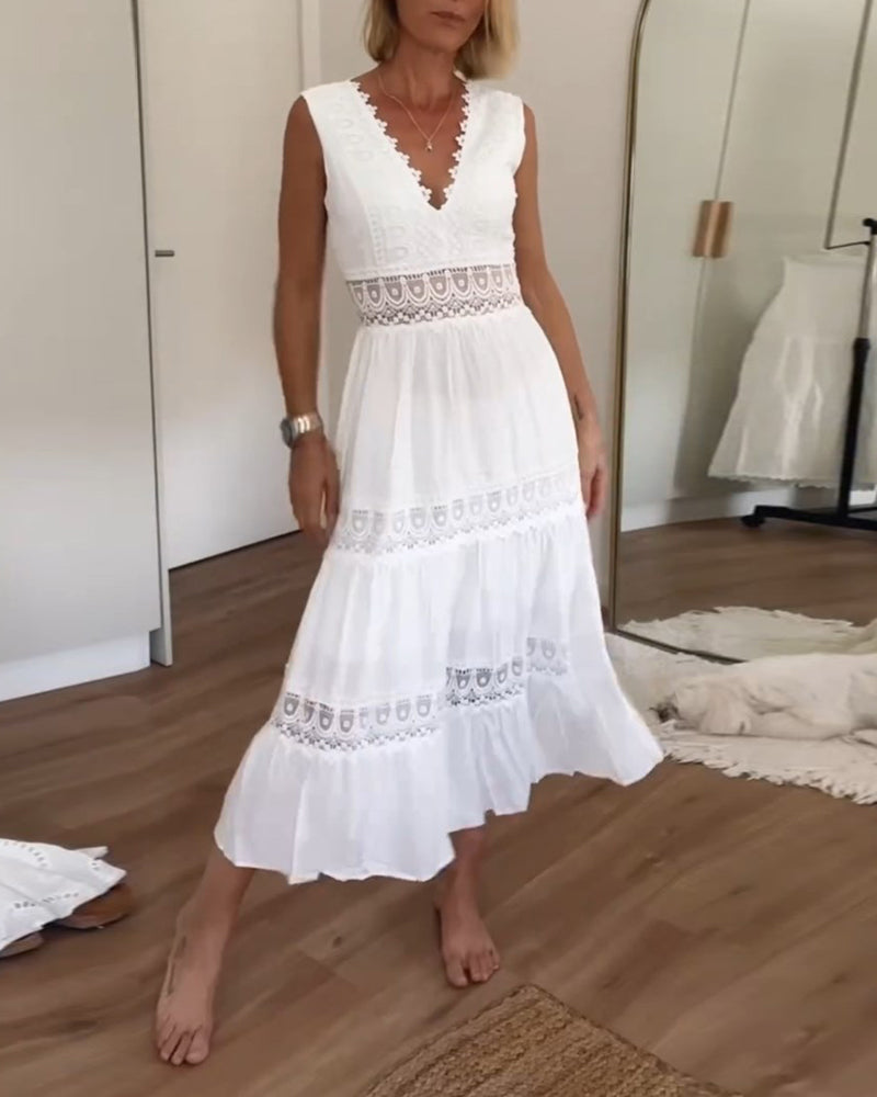 Cordelia | Elegant Lace Tiered Maxi Dress