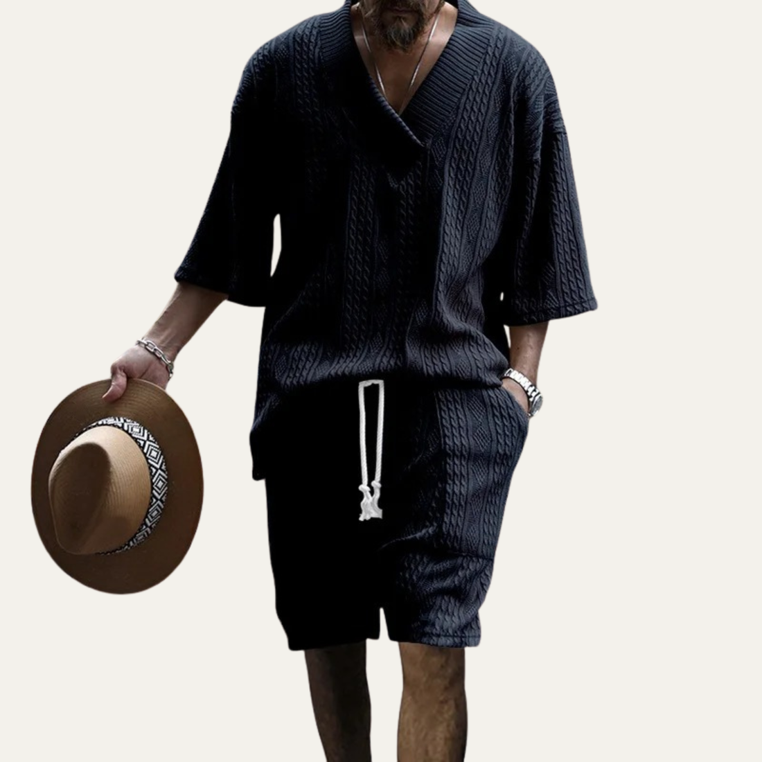 Bryce | Men's Casual Cable Knit Two Piece Set