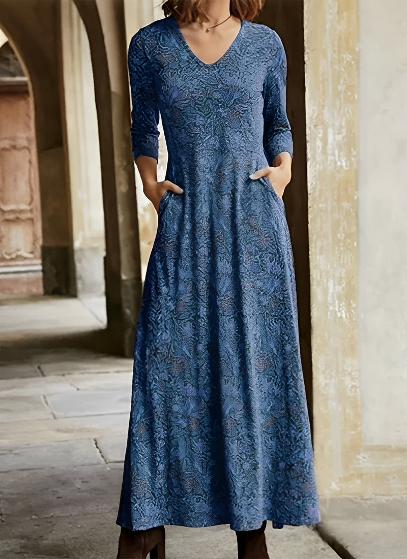 Evangeline | Elegant Paisley Maxi Dress