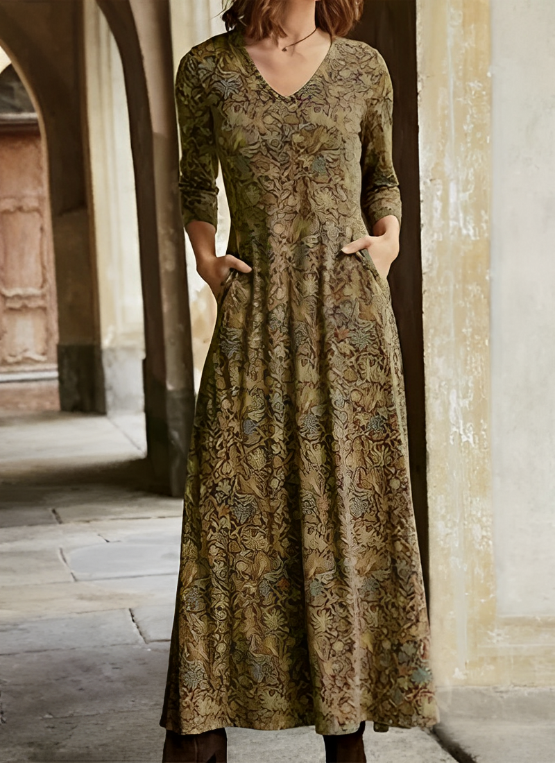 Evangeline | Elegant Paisley Maxi Dress