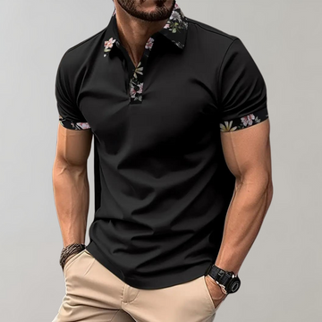 Griffin | Men's Floral Trim Polo Clothing