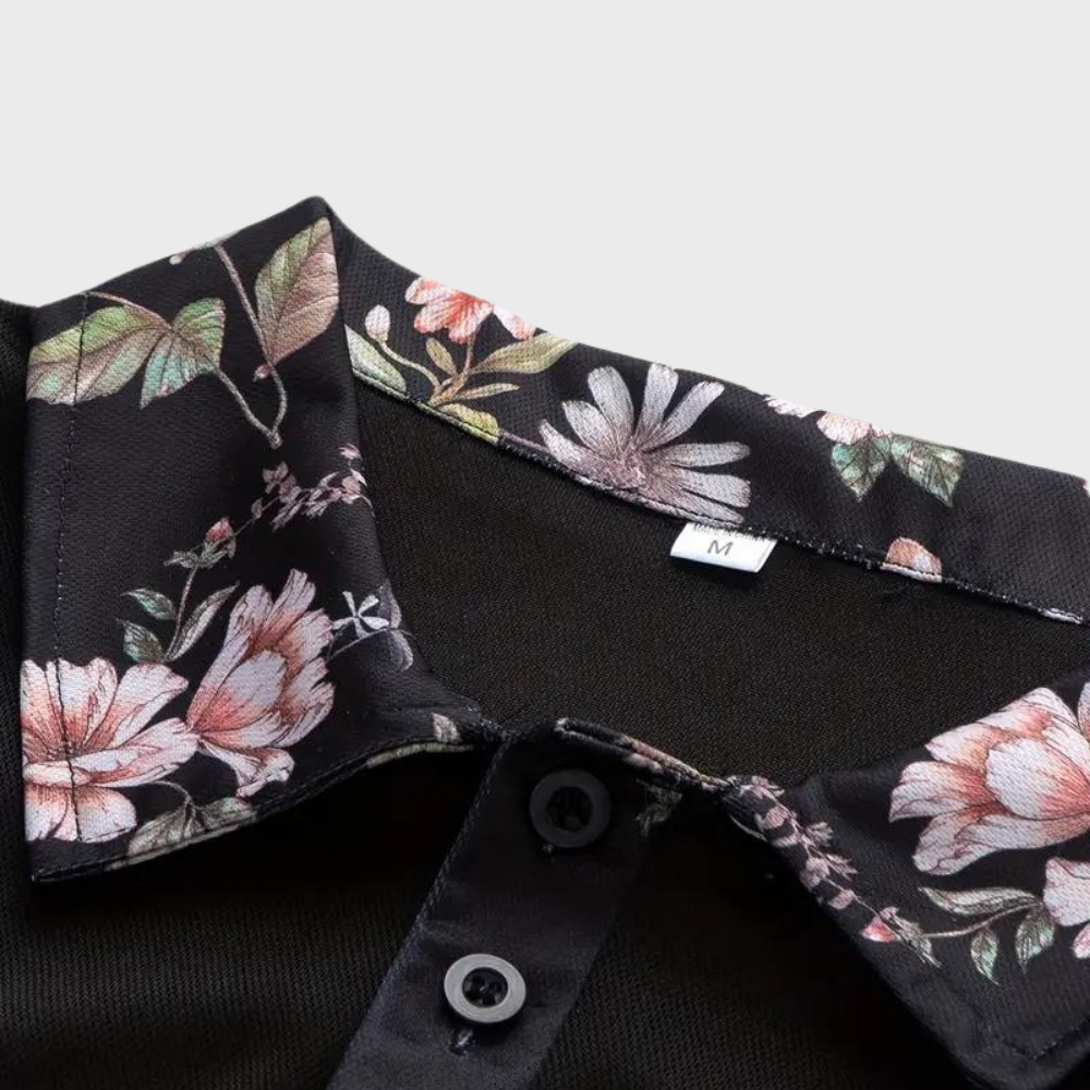 Griffin | Men's Floral Trim Polo Clothing