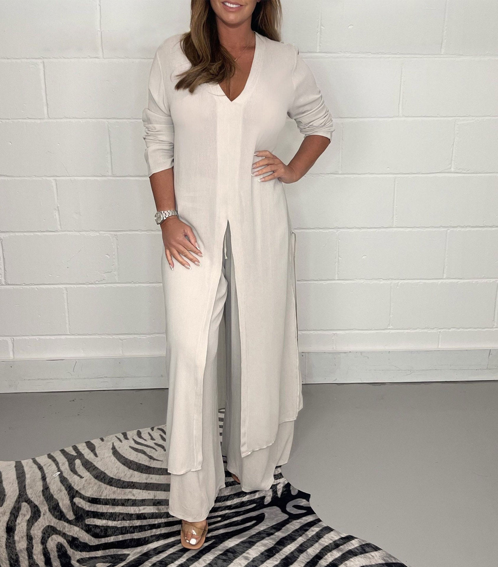 Vivienne | Elegant V-Neck Palazzo Going Out Sets