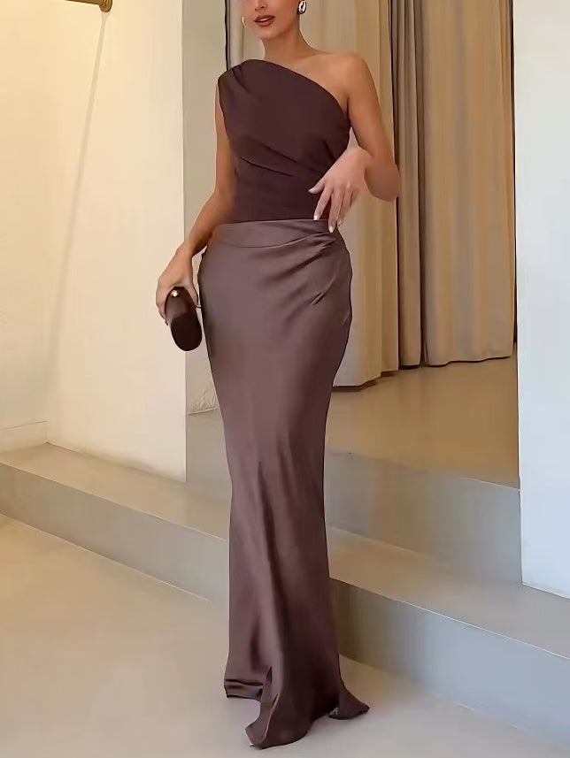 Serenelle | Elegant One Shoulder Maxi Dress