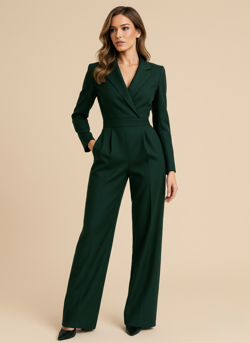 Briella | Elegant Wrap Blazer Dressy Jumpsuit