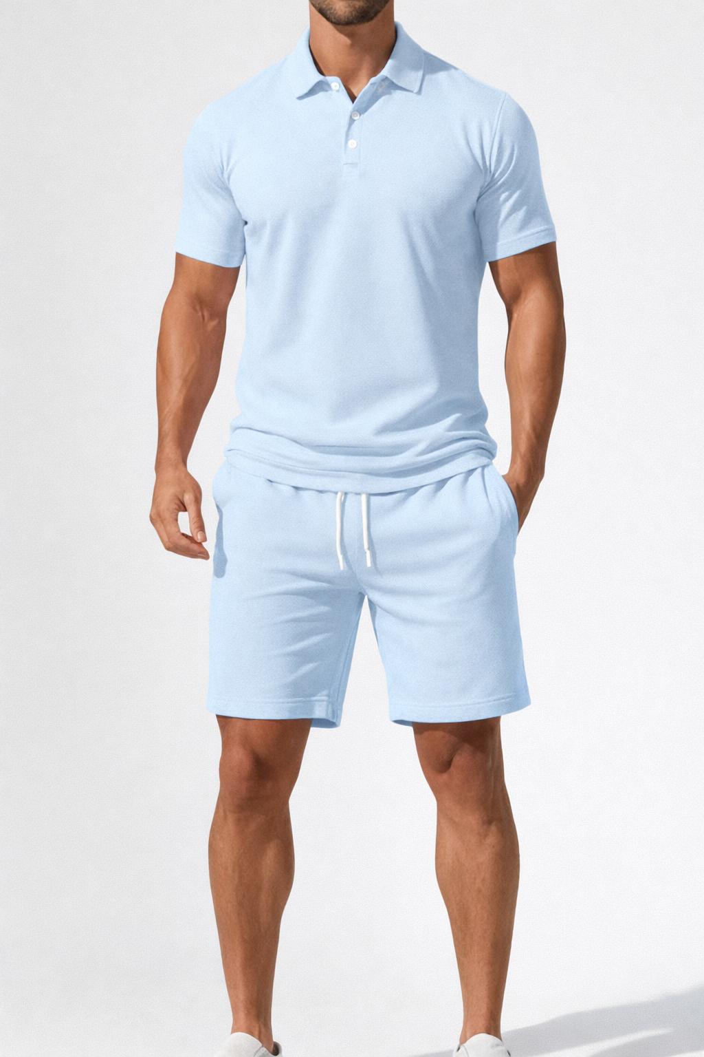 Rowan | Men's Casual Polo Drawstring Mens Short Sets
