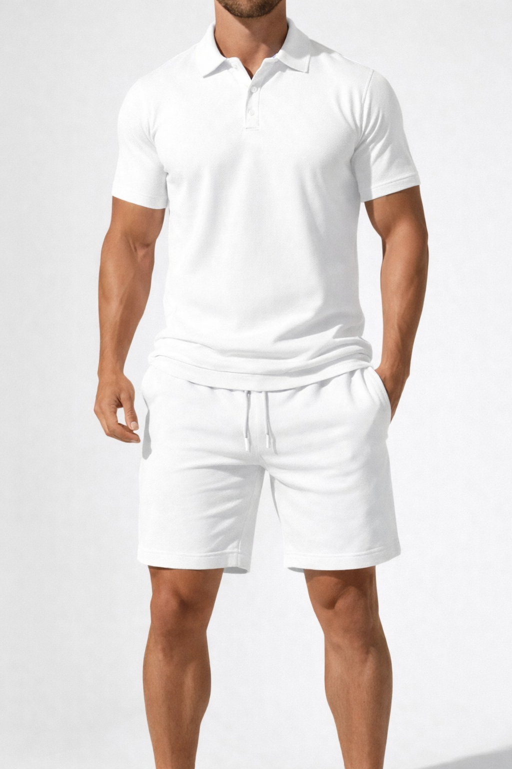 Rowan | Men's Casual Polo Drawstring Mens Short Sets