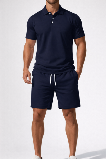 Rowan | Men's Casual Polo Drawstring Mens Short Sets