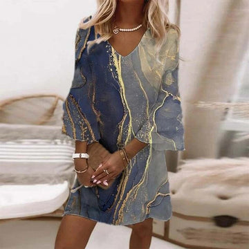 Arabella | Elegant Abstract Print Mini Dress