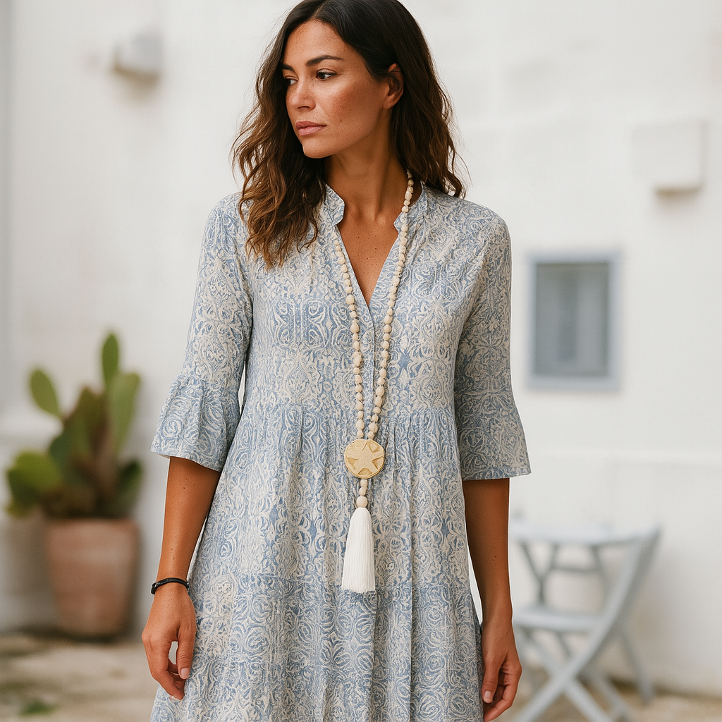 Serenity | Elegant Paisley Mini Dress