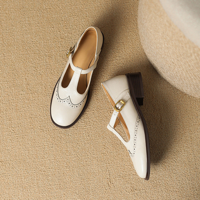 Cordelia | Classic T-Strap Mary Jane Block Heels