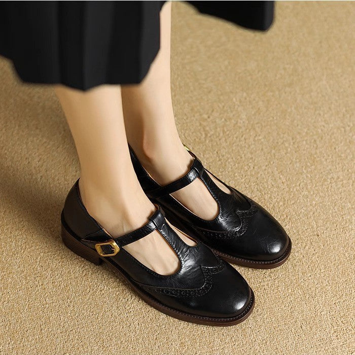 Cordelia | Classic T-Strap Mary Jane Block Heels