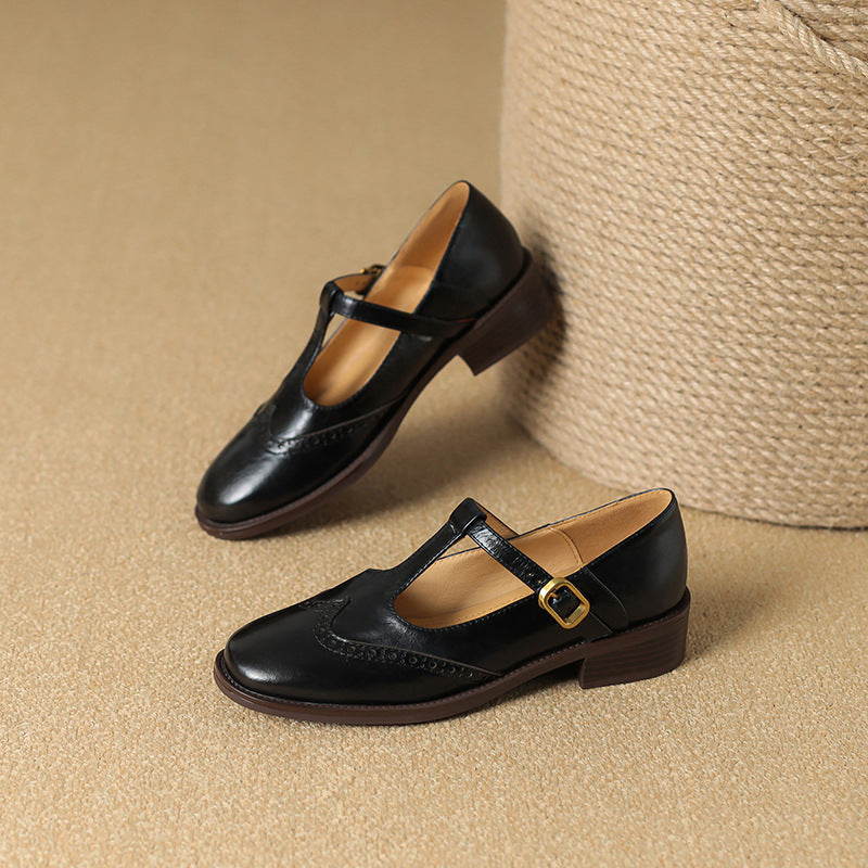 Cordelia | Classic T-Strap Mary Jane Block Heels