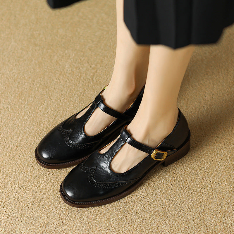 Cordelia | Classic T-Strap Mary Jane Block Heels