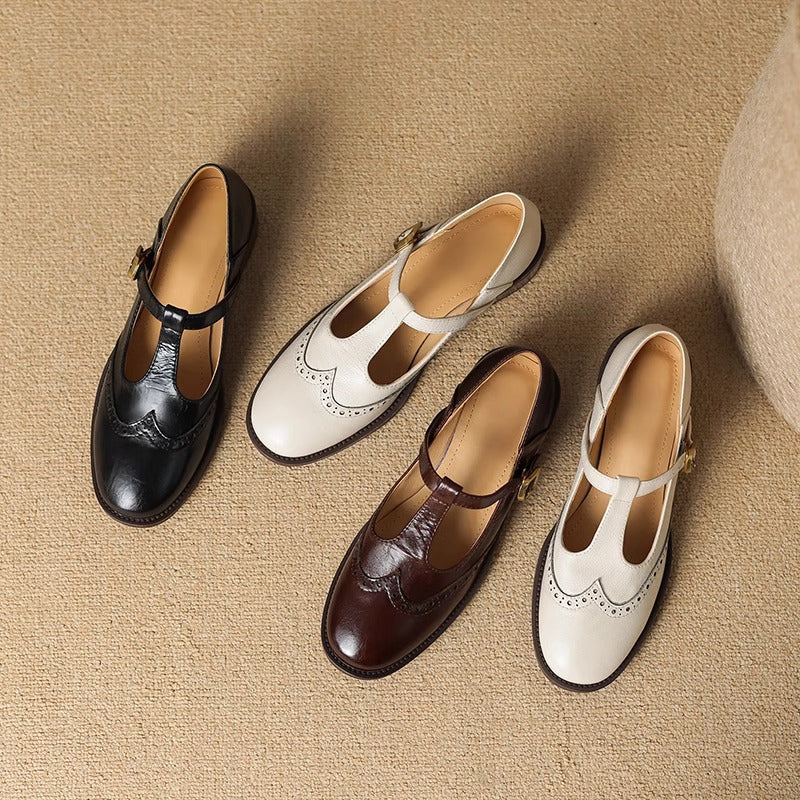Cordelia | Classic T-Strap Mary Jane Block Heels