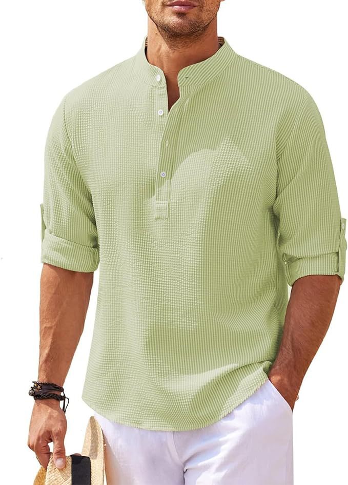 Thaddeus | Men's Classic Waffle Knit Henley Shirt