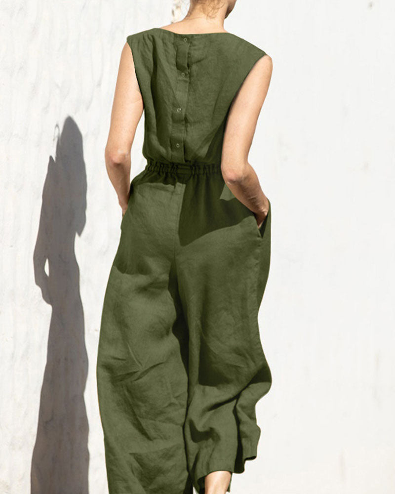 Tempest | Casual Linen Wide Leg Jumpsuit
