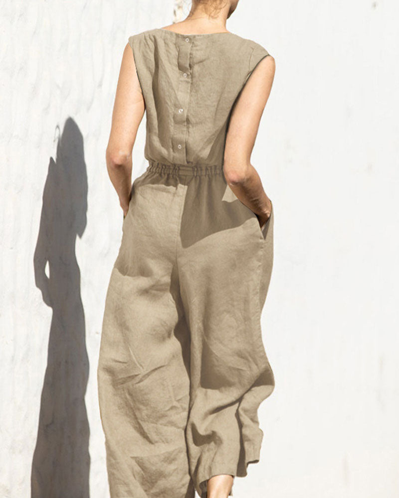 Tempest | Casual Linen Wide Leg Jumpsuit