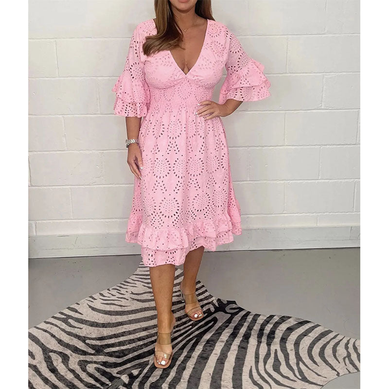 Evangeline | Romantic Broderie Anglaise Midi Dress