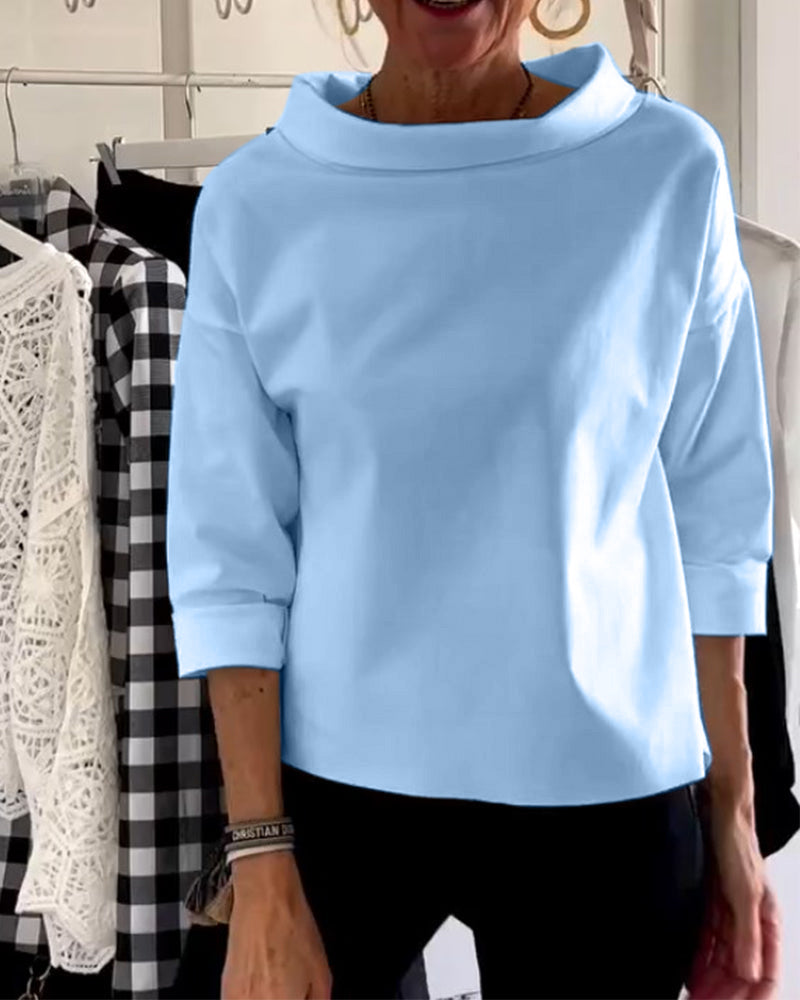 Ophelia | Elegant Mock Neck Blouse