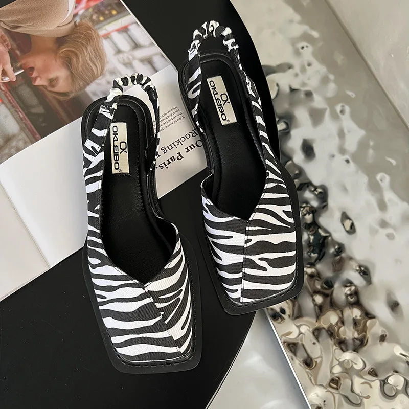 Solvaine | Refined Square-Toe Slingback Flats