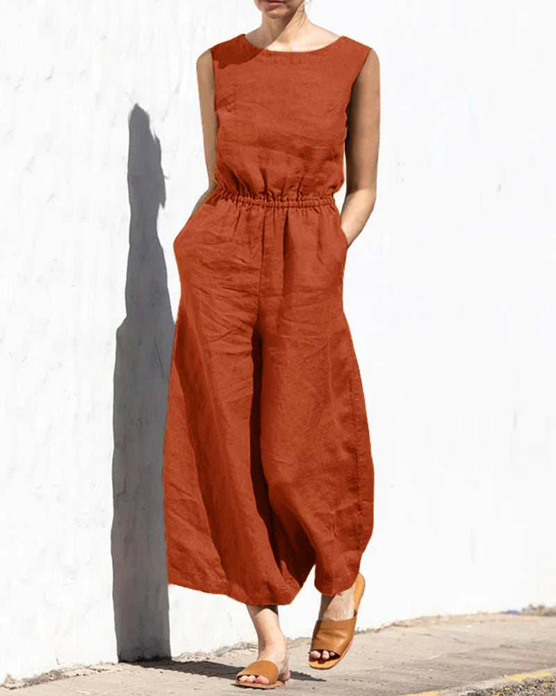 Tempest | Casual Linen Wide Leg Jumpsuit