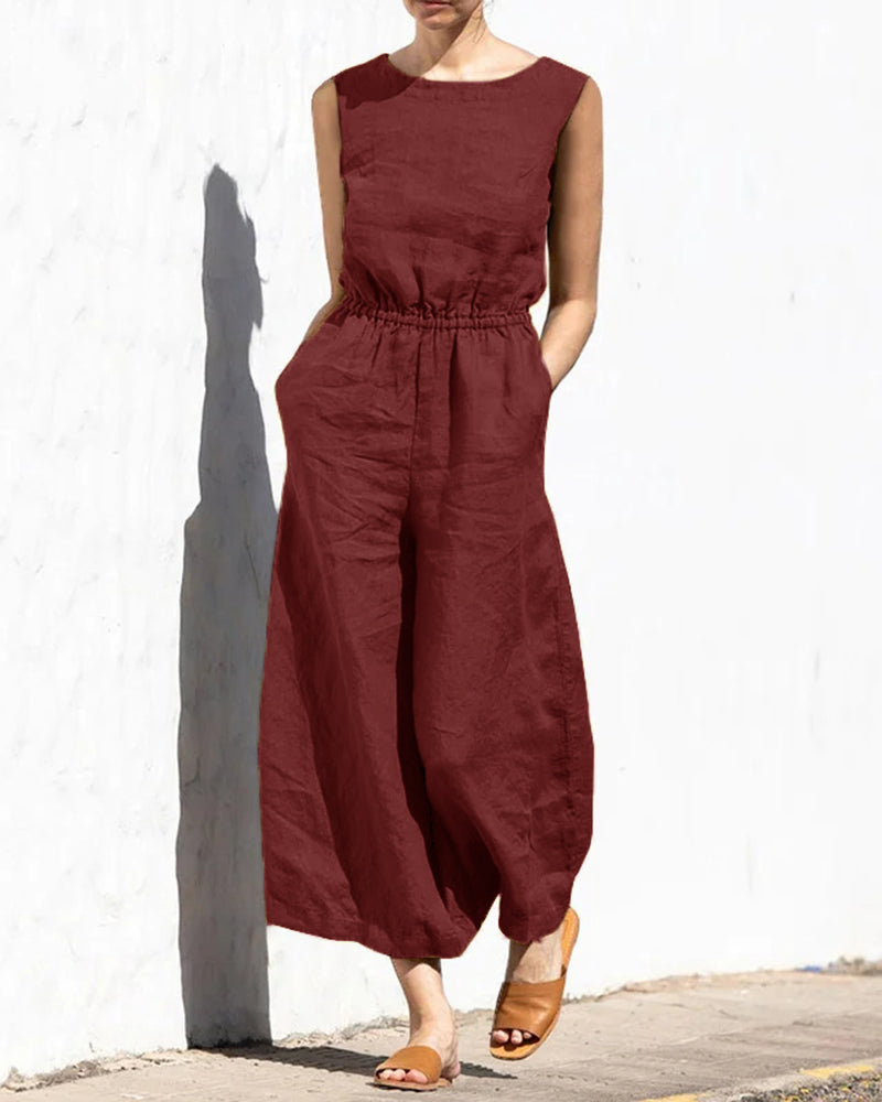 Tempest | Casual Linen Wide Leg Jumpsuit