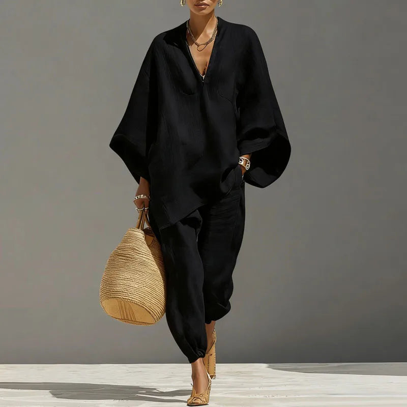 Cordelia | Elegant Ovesized Top And Balloon Trouser Set