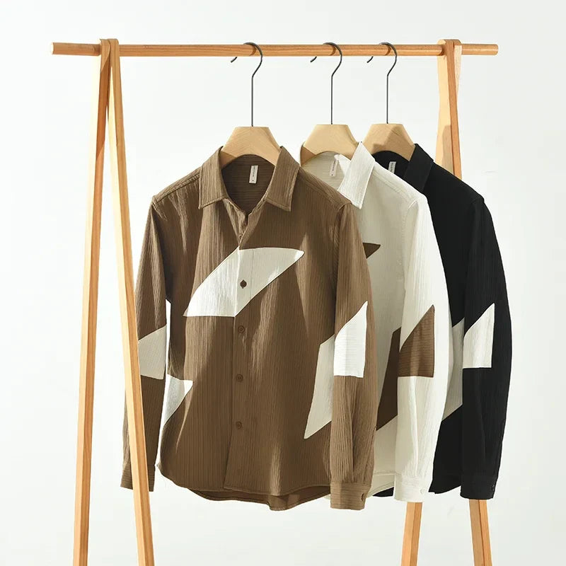 Xavier | Men's Classic Geometric Patchwork Button Down Shirt