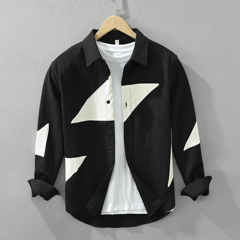 Xavier | Men's Classic Geometric Patchwork Button Down Shirt