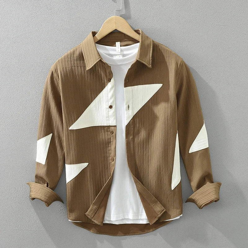 Xavier | Men's Classic Geometric Patchwork Button Down Shirt