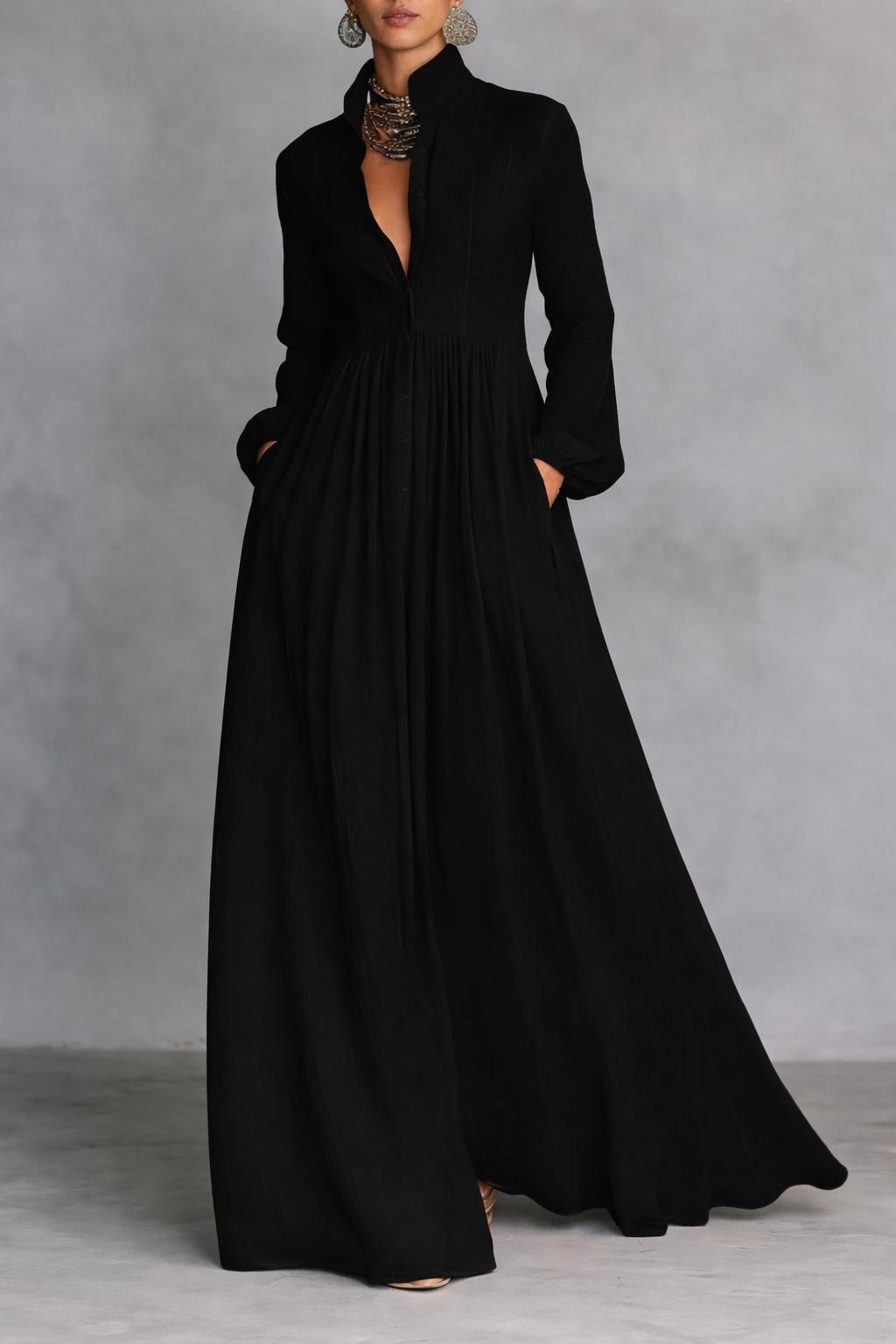 Brielle | Elegant Button Front Maxi Dress