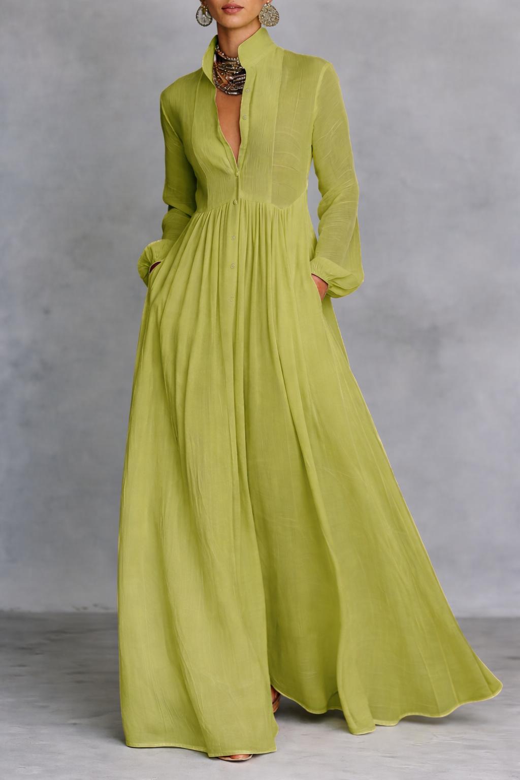 Brielle | Elegant Button Front Maxi Dress