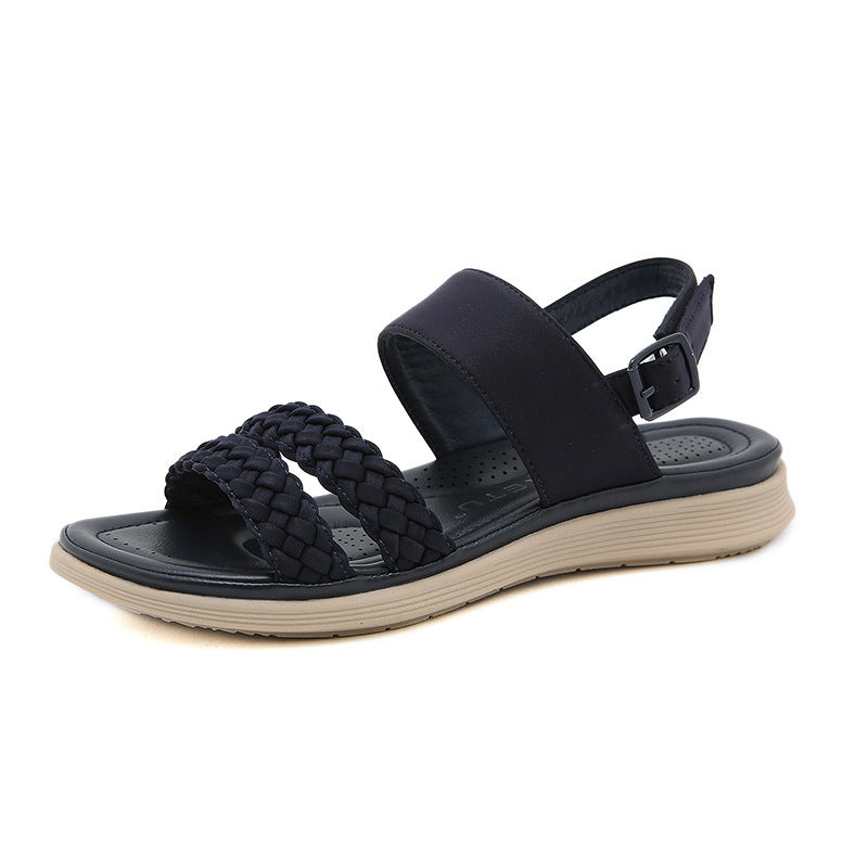 Mireille | Comfort Fit Woven Strap Flat Sandals