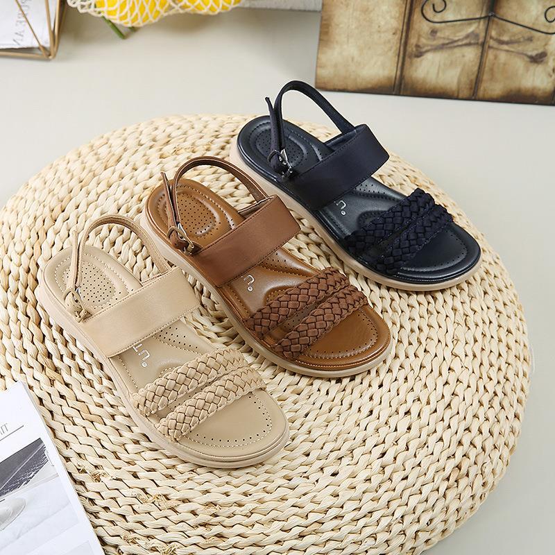 Mireille | Comfort Fit Woven Strap Flat Sandals