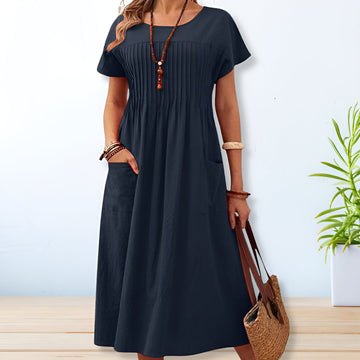 Cordelia | Casual Pleated Midi Dress