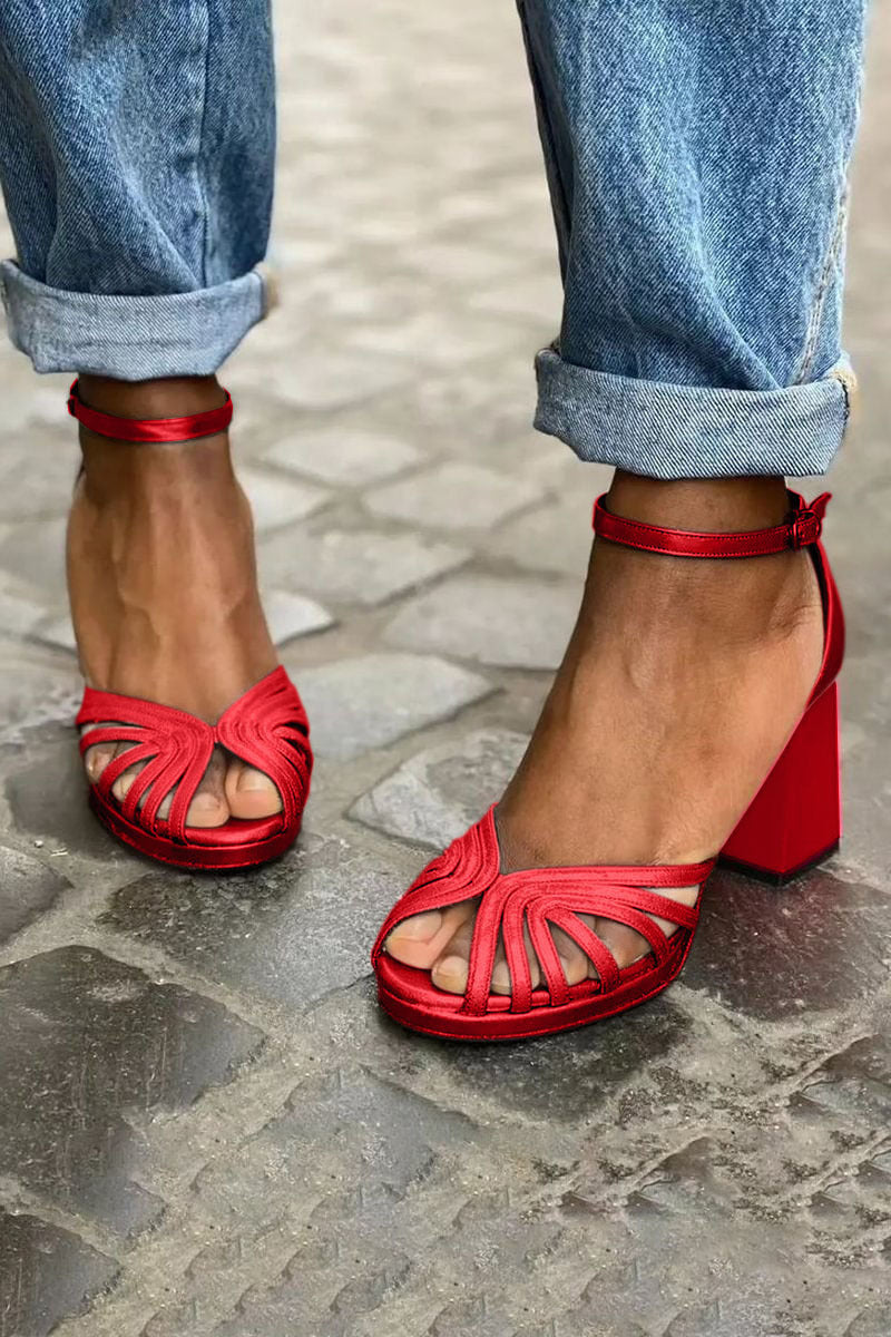Veloria | Elegant Strappy Block Heel Sandals