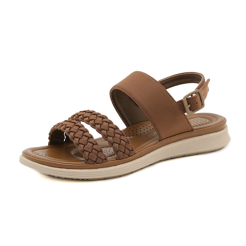 Mireille | Comfort Fit Woven Strap Flat Sandals