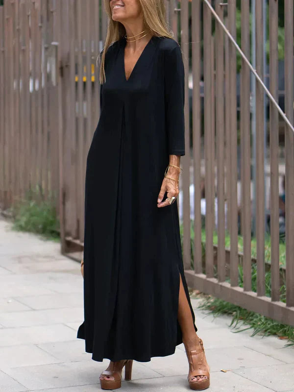 Isabelle | Elegant V-Neck Maxi Dress