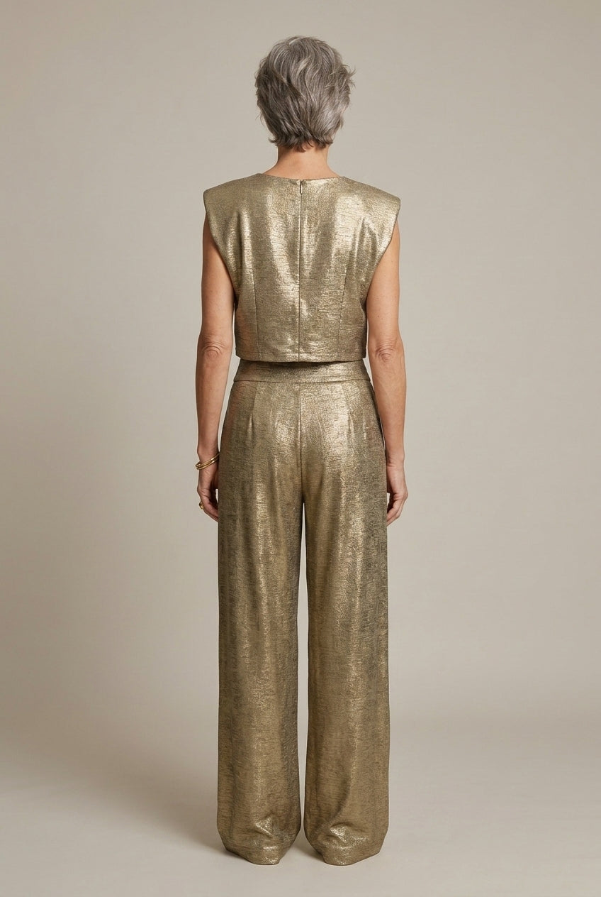 Miralena | Luxe Shimmery Palazzo Pants Set