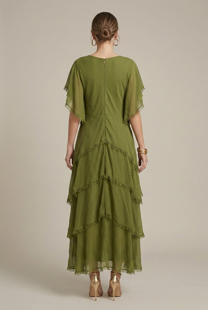 Celestina | Elegant Tiered Ruffle Maxi Dress